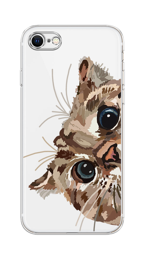 

Чехол на Apple iPhone 8 "Любопытный кот", Коричневый;синий;черный, 10850-1