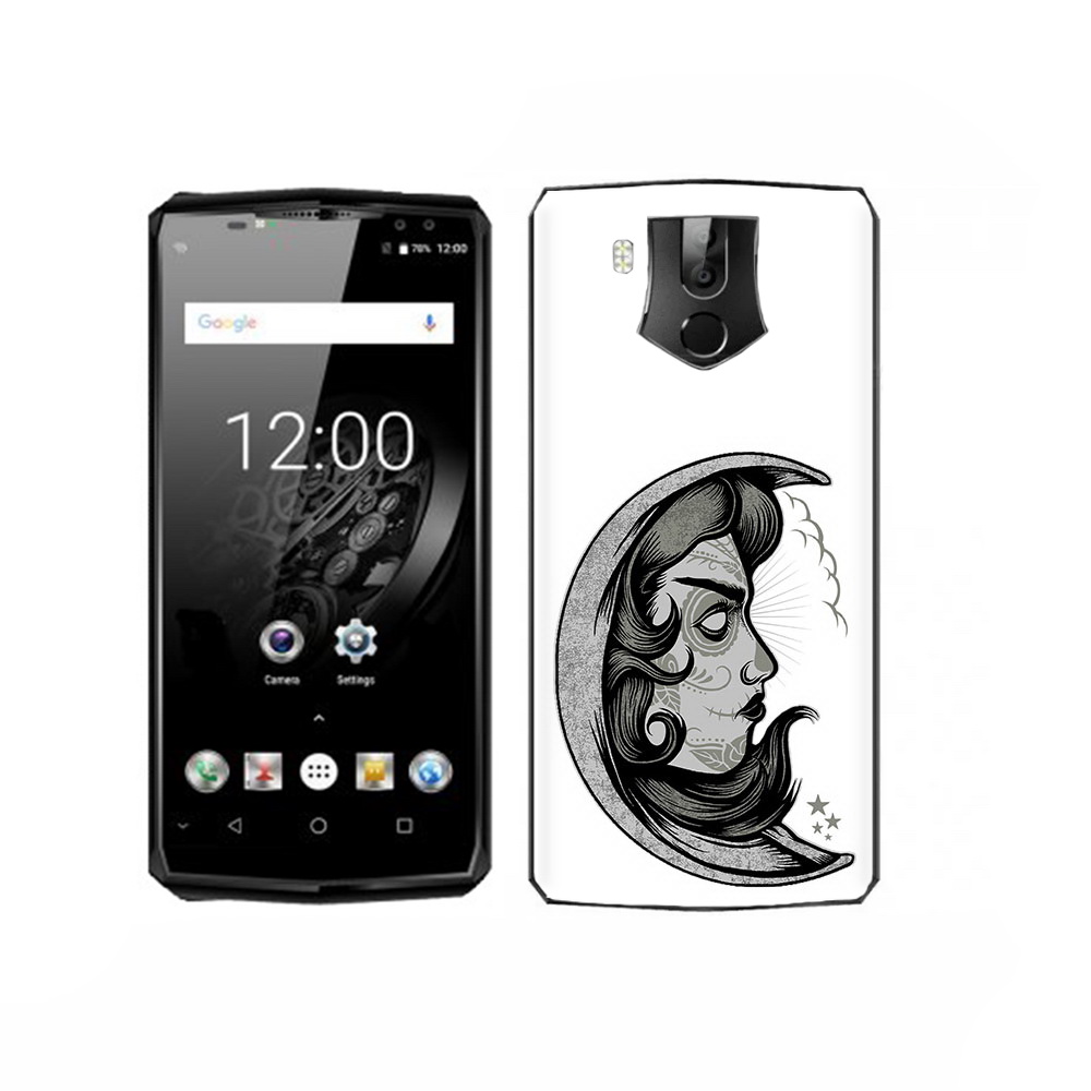 

Чехол MyPads Tocco для Oukitel K10 черно белая луна с лицом, Прозрачный, Tocco