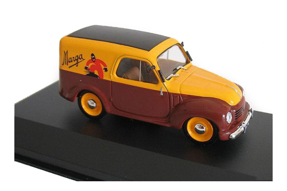 Модель коллекционная ALTAYA Fiat 500C furgoncino marga 1950 yellow/brown