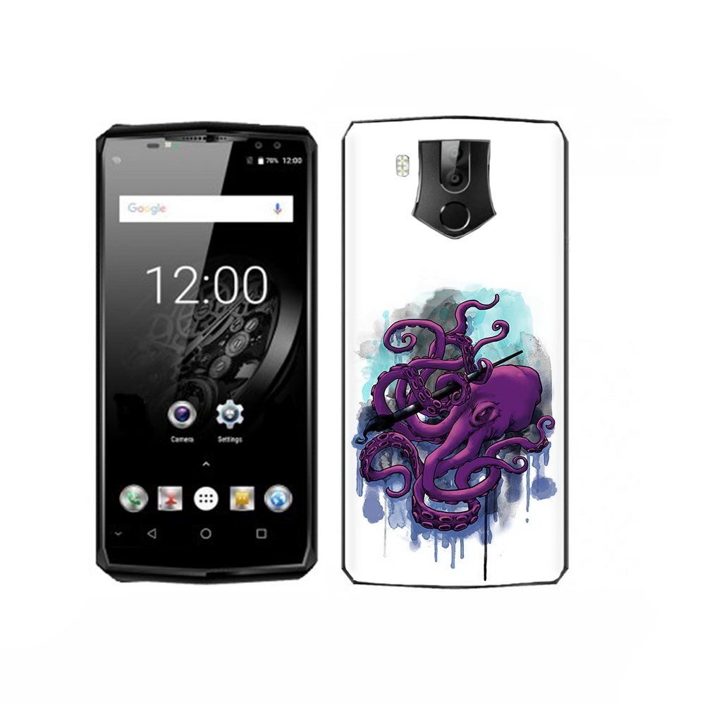 

Чехол MyPads Tocco для Oukitel K10 фиолетовый осьминог, Прозрачный, Tocco