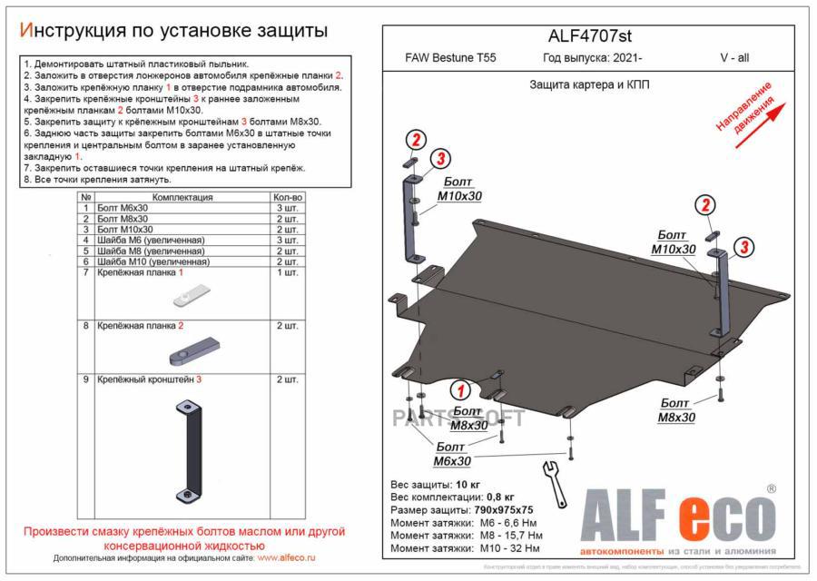 

Защита Картера Двигателя И Кпп Для Faw Bestune T55 2021- V-All (Сталь 2 Мм)