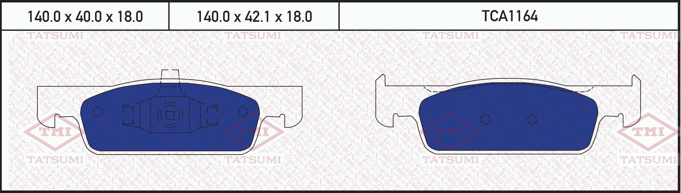

Тормозные колодки Tatsumi передние дисковые tca1164