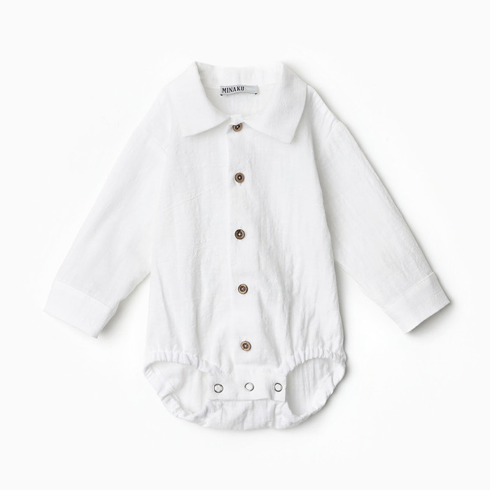 Боди детское MINAKU Кроха, Белый, 74 рубашка боди
