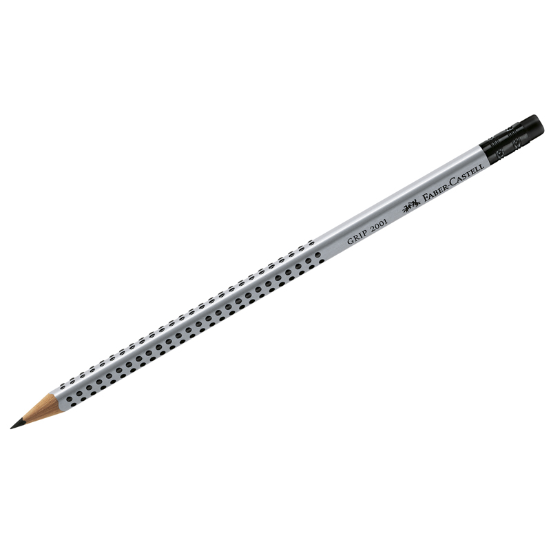 

Карандаш чернографитный Faber-Castell Grip 2001 (В, с ластиком, заточенный) 12шт