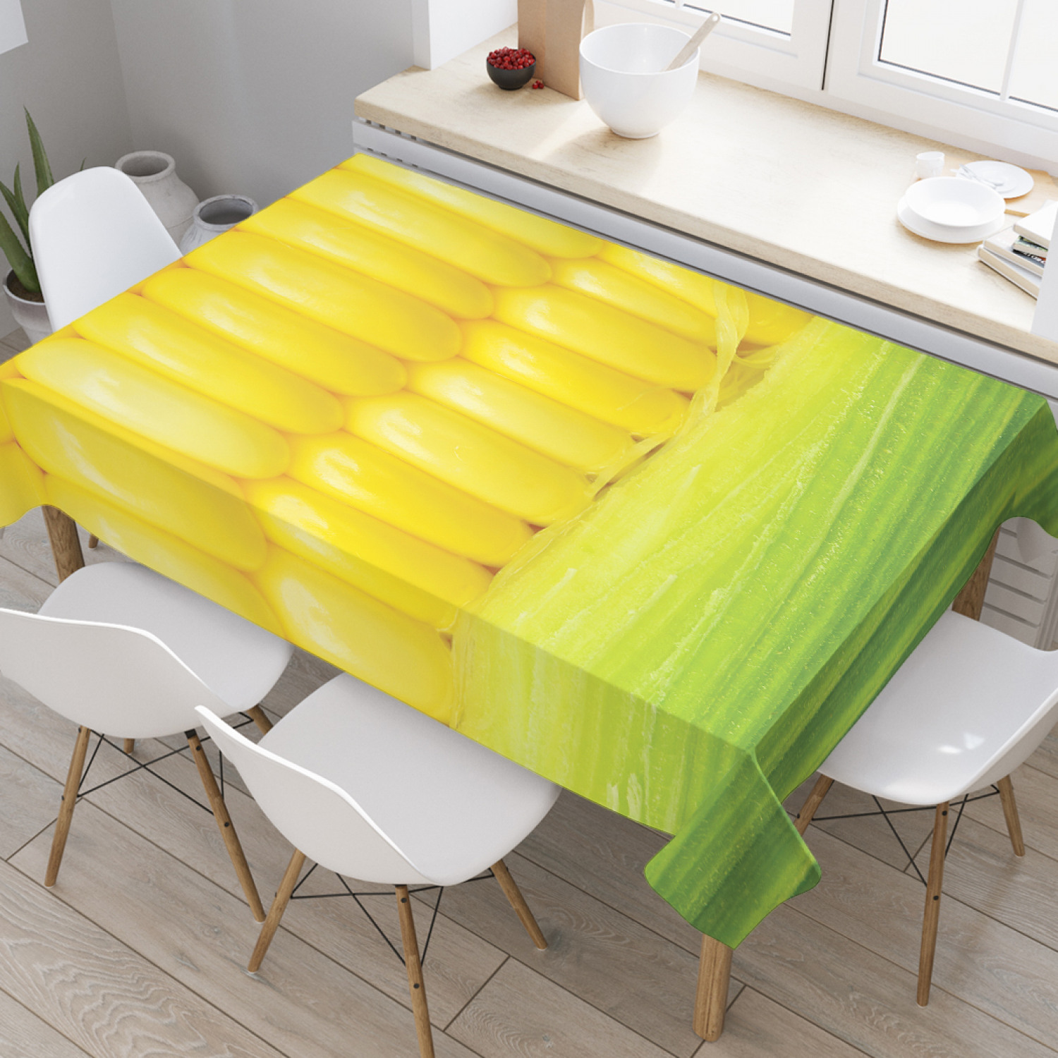 

Скатерть прямоугольная JoyArty "Солнечная кукуруза" из оксфорда, 120x145 см, Солнечная кукуруза