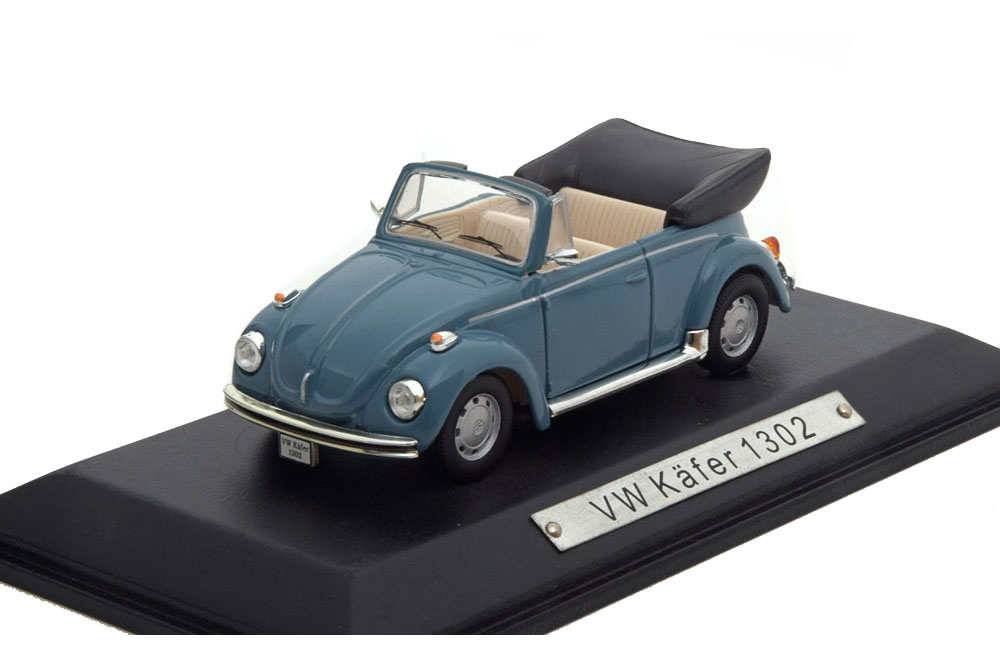 Модель коллекционная ATLAS Vw volkswagen kafer 1302 cabrio 1970 light blue