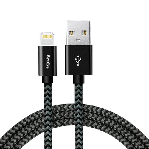 фото Кабель mfi benks m07 amber lightning cable lightning usb black