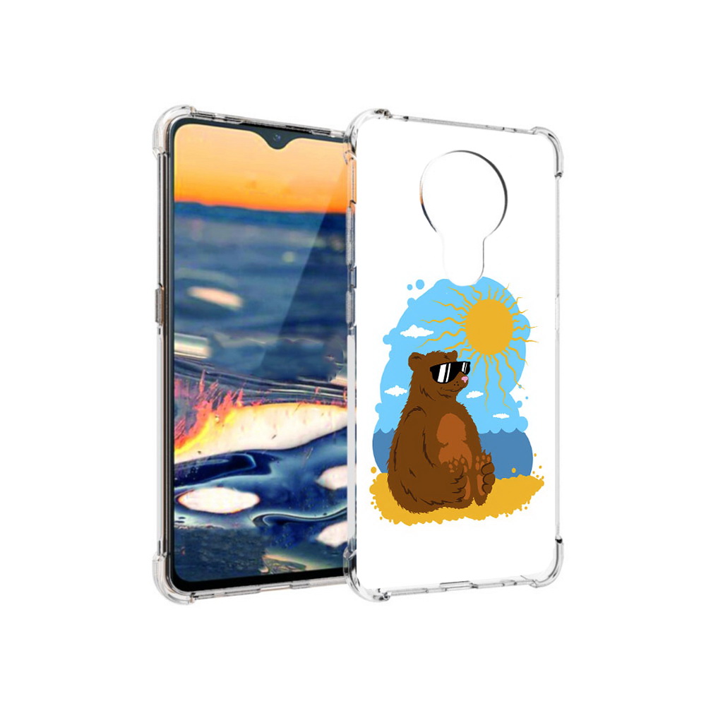 

Чехол MyPads Tocco для Nokia 5.3 медведь на чиле (PT227052.106.468), Прозрачный, Tocco