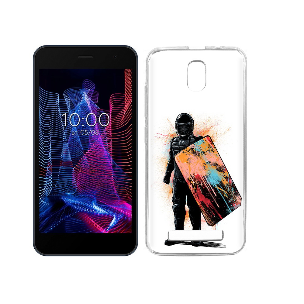 

Чехол MyPads Tocco для BQ 5047L Like солдат с красочным щитом, Прозрачный, Tocco