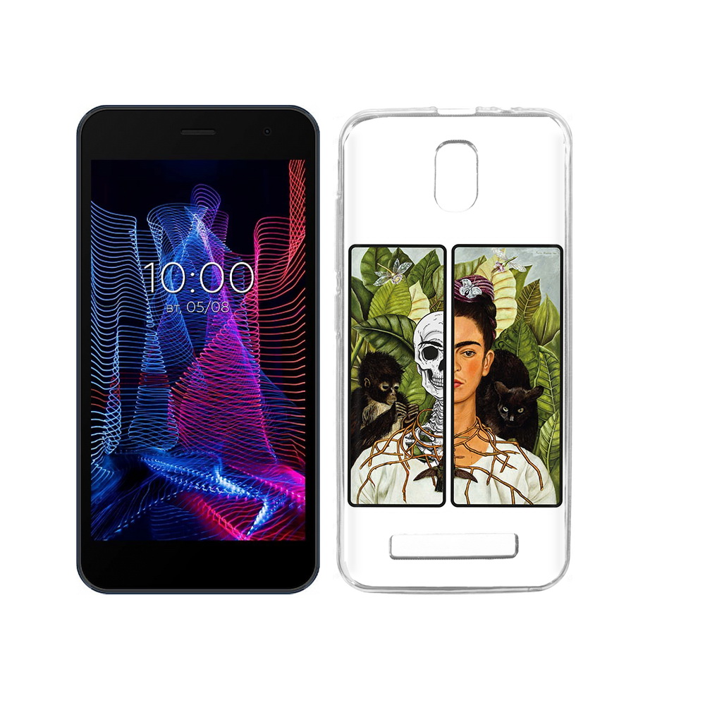 

Чехол MyPads Tocco для BQ 5047L Like сдвоенная картинка девушка скелет, Прозрачный, Tocco