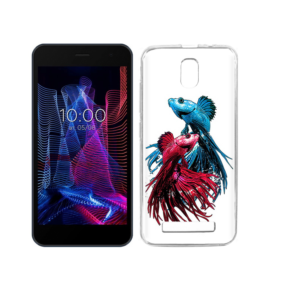 

Чехол MyPads Tocco для BQ 5047L Like рыбы петушки, Прозрачный, Tocco