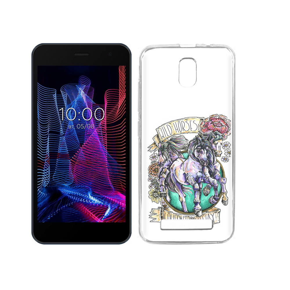 

Чехол MyPads Tocco для BQ 5047L Like рисунок коней в цветах, Прозрачный, Tocco