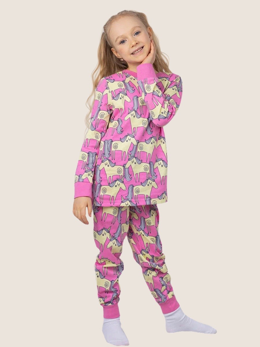 

Пижама детская Miko Yumi U-3052, единороги, 86, Розовый, U-3052