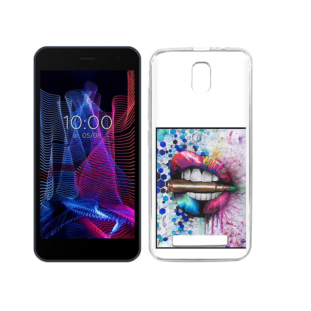 

Чехол MyPads Tocco для BQ 5047L Like разноцветные губы с пулей, Прозрачный, Tocco