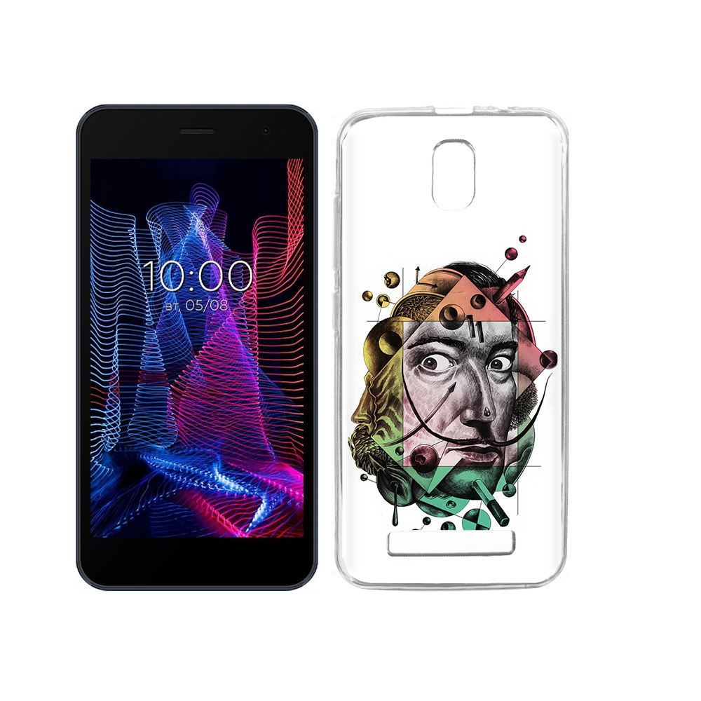 

Чехол MyPads Tocco для BQ 5047L Like разноцветное лицо абстракция, Прозрачный, Tocco