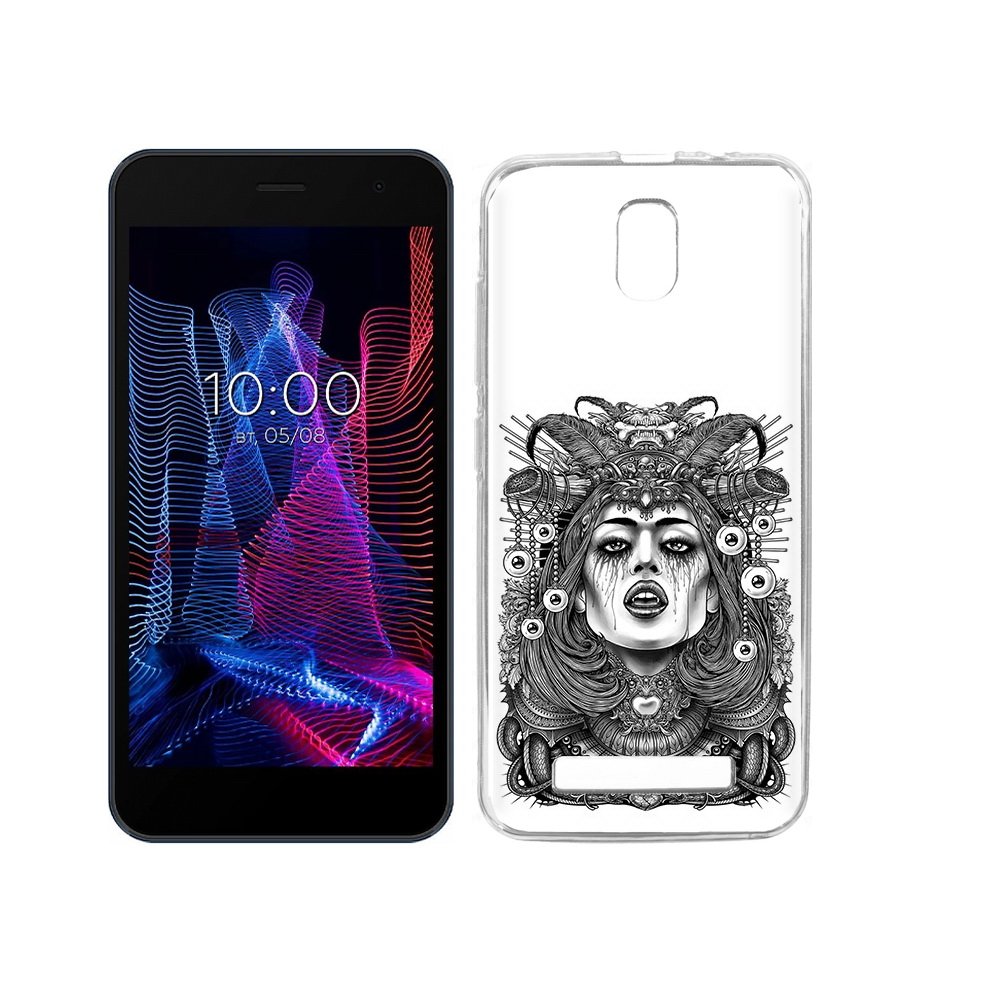 

Чехол MyPads Tocco для BQ 5047L Like портрет девушки черно белый, Прозрачный, Tocco