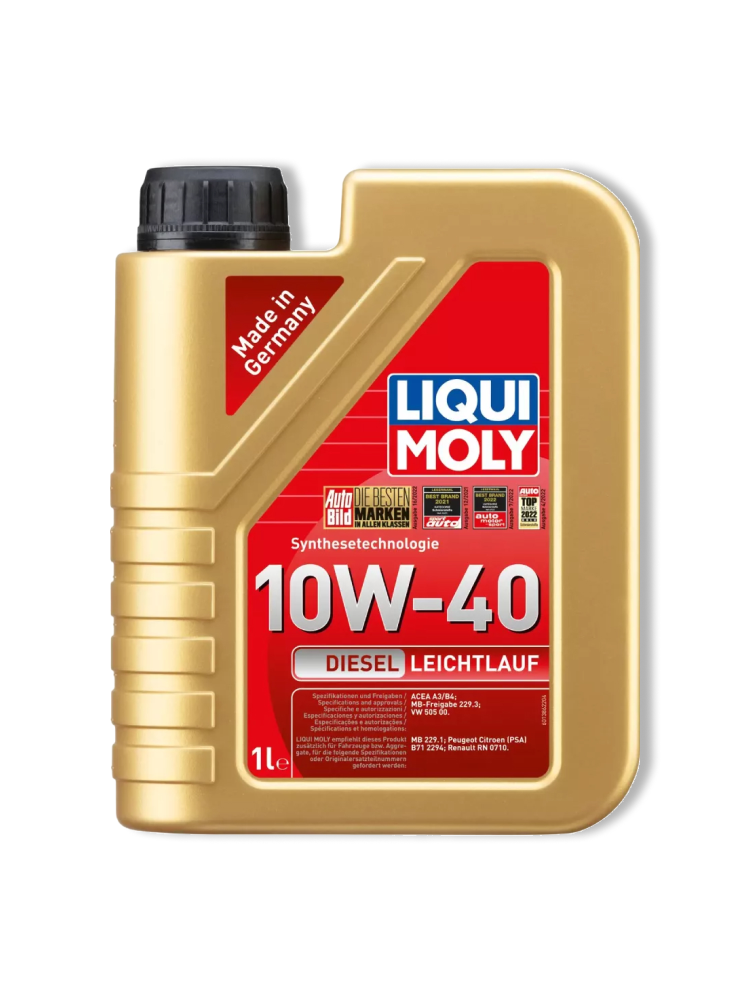 фото Полусинтетическое моторное масло liqui moly diesel leichtlauf 10w-40 1 л (1386)