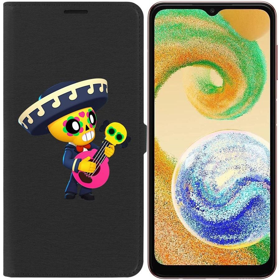 

Чехол-книжка Eco для Samsung Galaxy A04s (A047) Brawl Stars-Поко (черный)