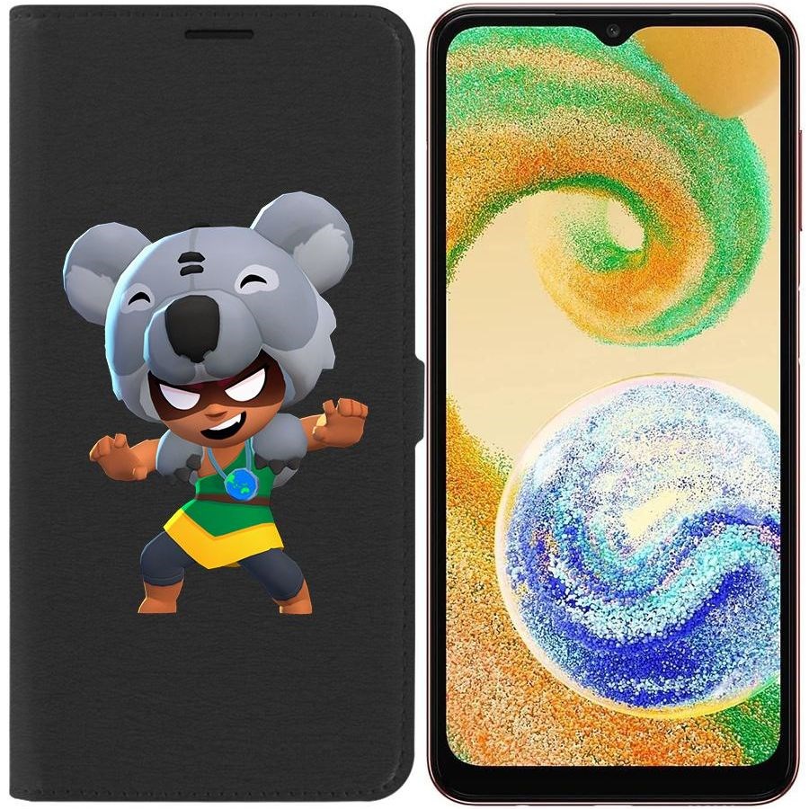 

Чехол-книжка Eco для Samsung Galaxy A04s (A047) Brawl Stars-Нита Коала (черный)