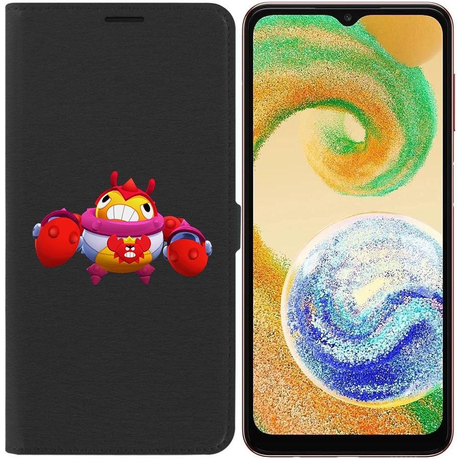 

Чехол-книжка Eco для Samsung Galaxy A04s (A047) Brawl Stars-Краб Тик (черный)