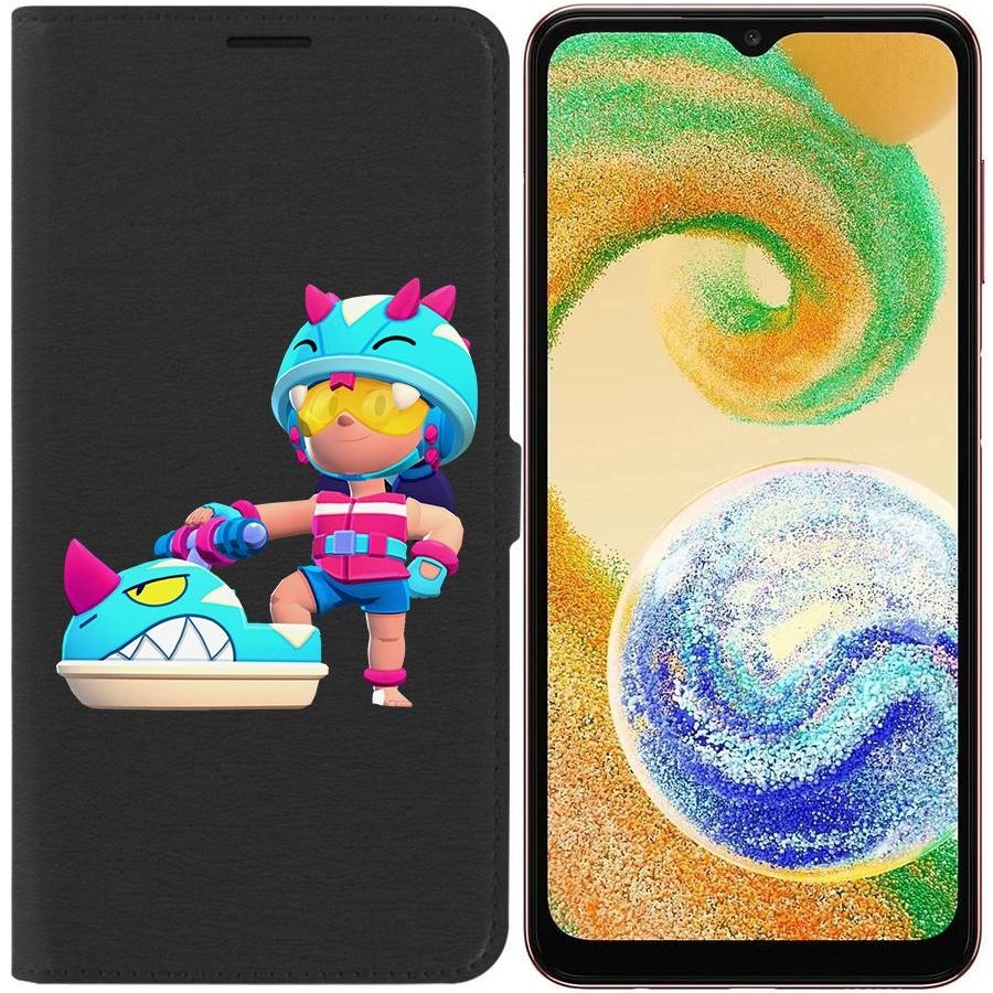 

Чехол-книжка Eco для Samsung Galaxy A04s (A047) Brawl Stars-Аквабайкер Джеки (черный)