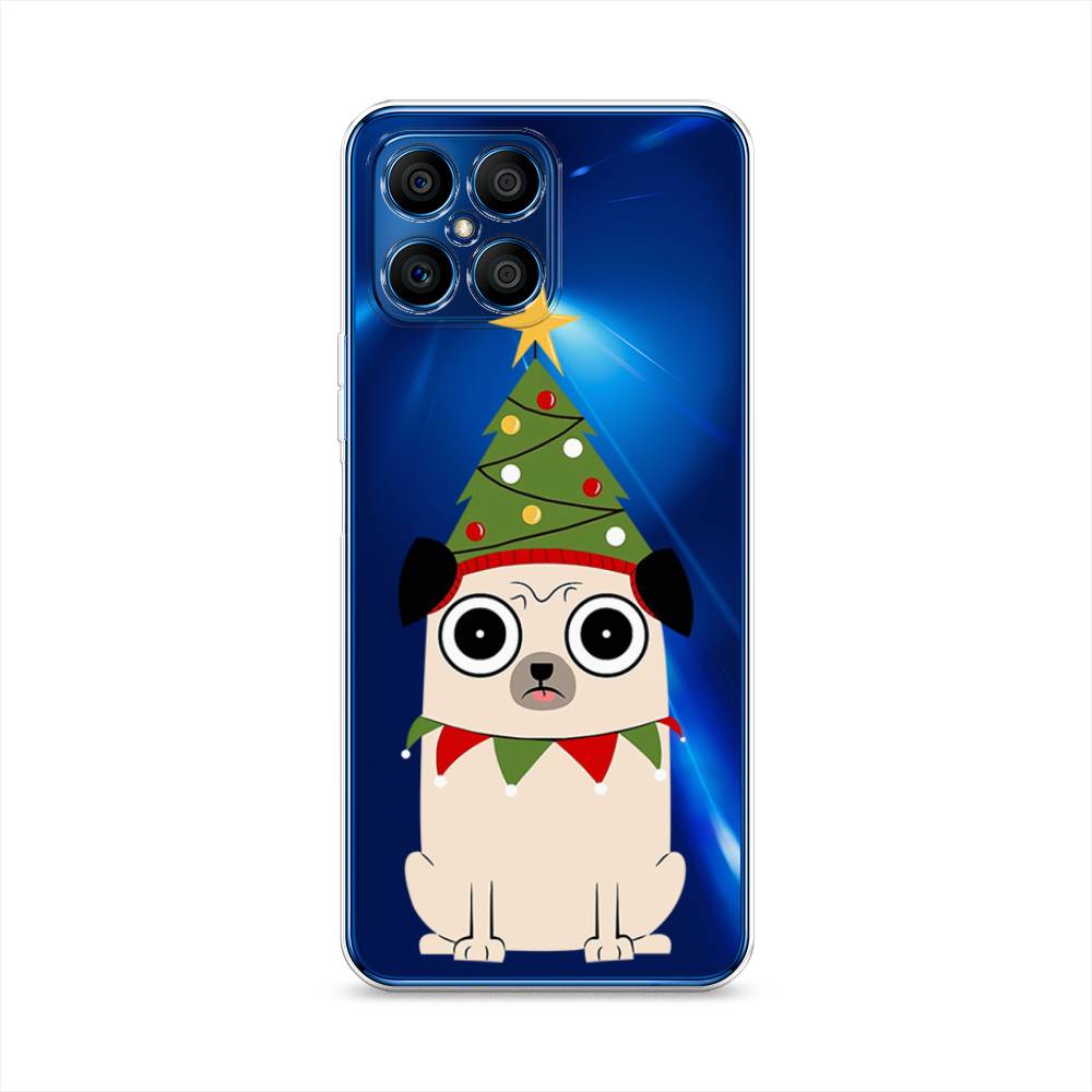 

Чехол на Honor X8 "Собачка с ёлочкой", Бежевый;красный;зеленый, 6107650-1