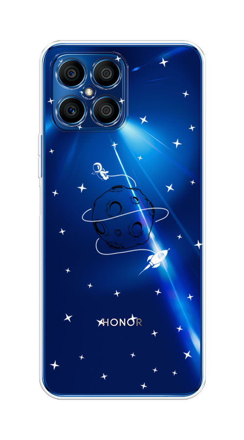 

Чехол на Honor X8 "Полет вокруг луны", Белый;серый;черный, 6107650-2