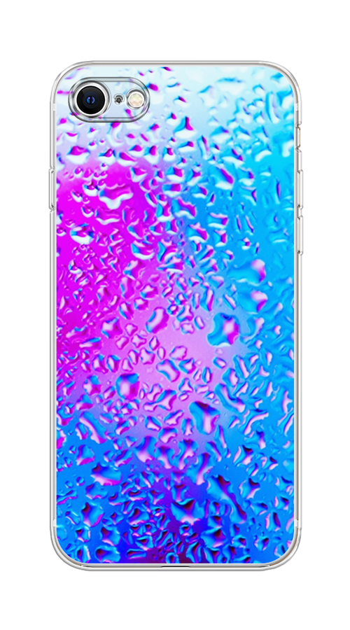 

Чехол на Apple iPhone 8 "Капли на стекле", Голубой;розовый, 10850-3