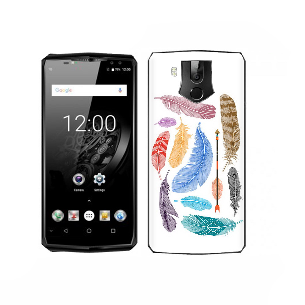 

Чехол MyPads Tocco для Oukitel K10 разноцветные перья, Прозрачный, Tocco
