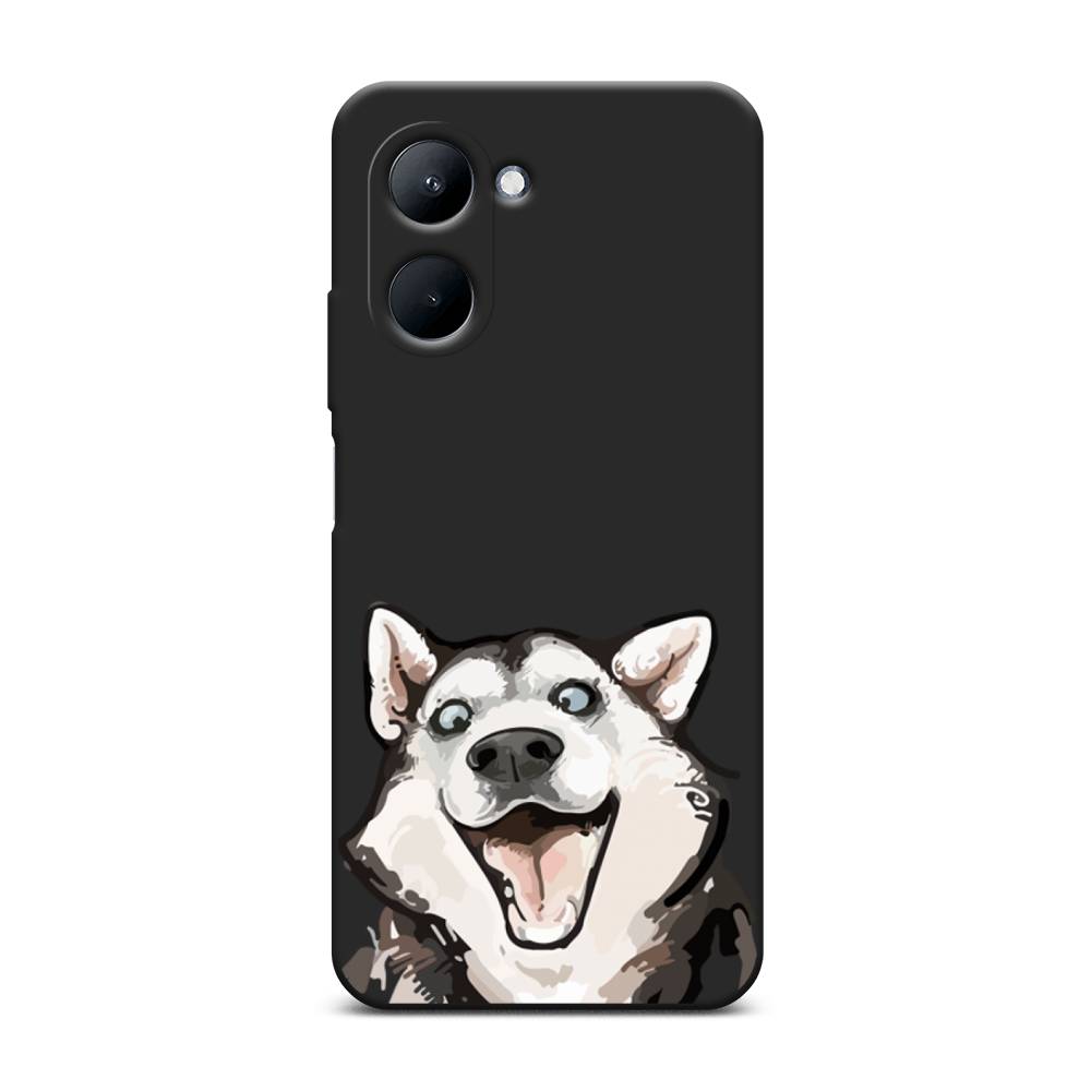 

Чехол Awog на Realme C33 "Радостный хаски", Белый;голубой;черный, 2511352-1