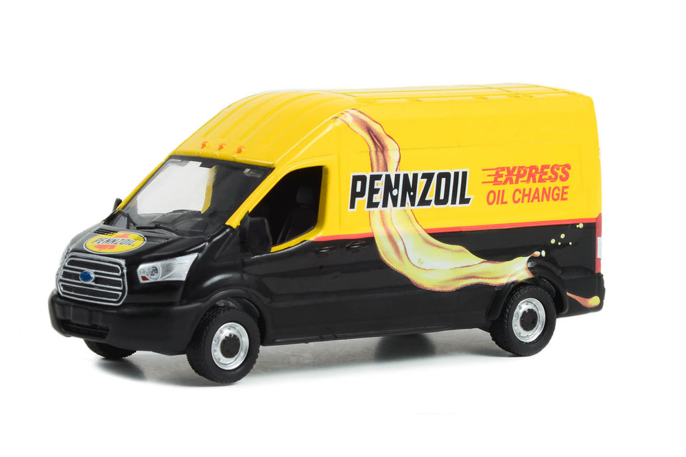 

Модель коллекционная Ford transit lwb high roof pennzoil express oil change 2019, Желтый