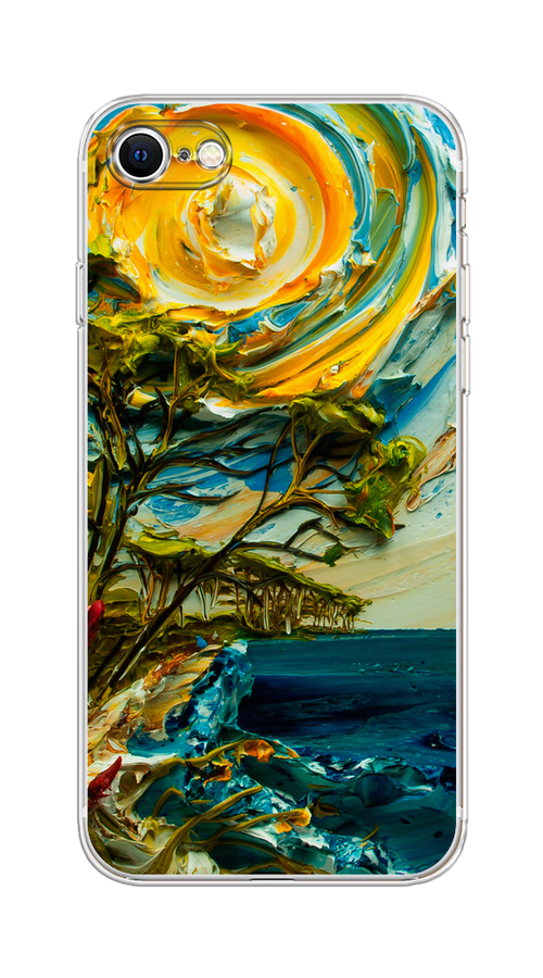 

Чехол на Apple iPhone 8 "Солнце живопись", Желтый;синий, 10850-4