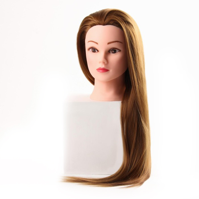 Голова учебная, искусственный волос, 55-60 см, без штатива, цвет пшеничный 7769594 dewal валик для прически искусственный волос блондин d 8 см 1 шт