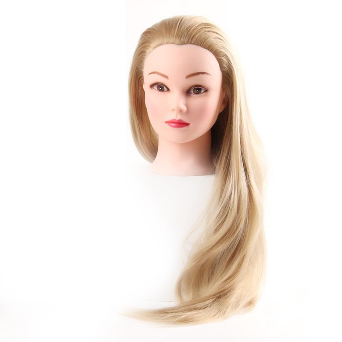 Голова учебная, искусственный волос, 55-60 см, без штатива, цвет блонд 5289572 dewal валик для прически искусственный волос d 8 см 1 шт