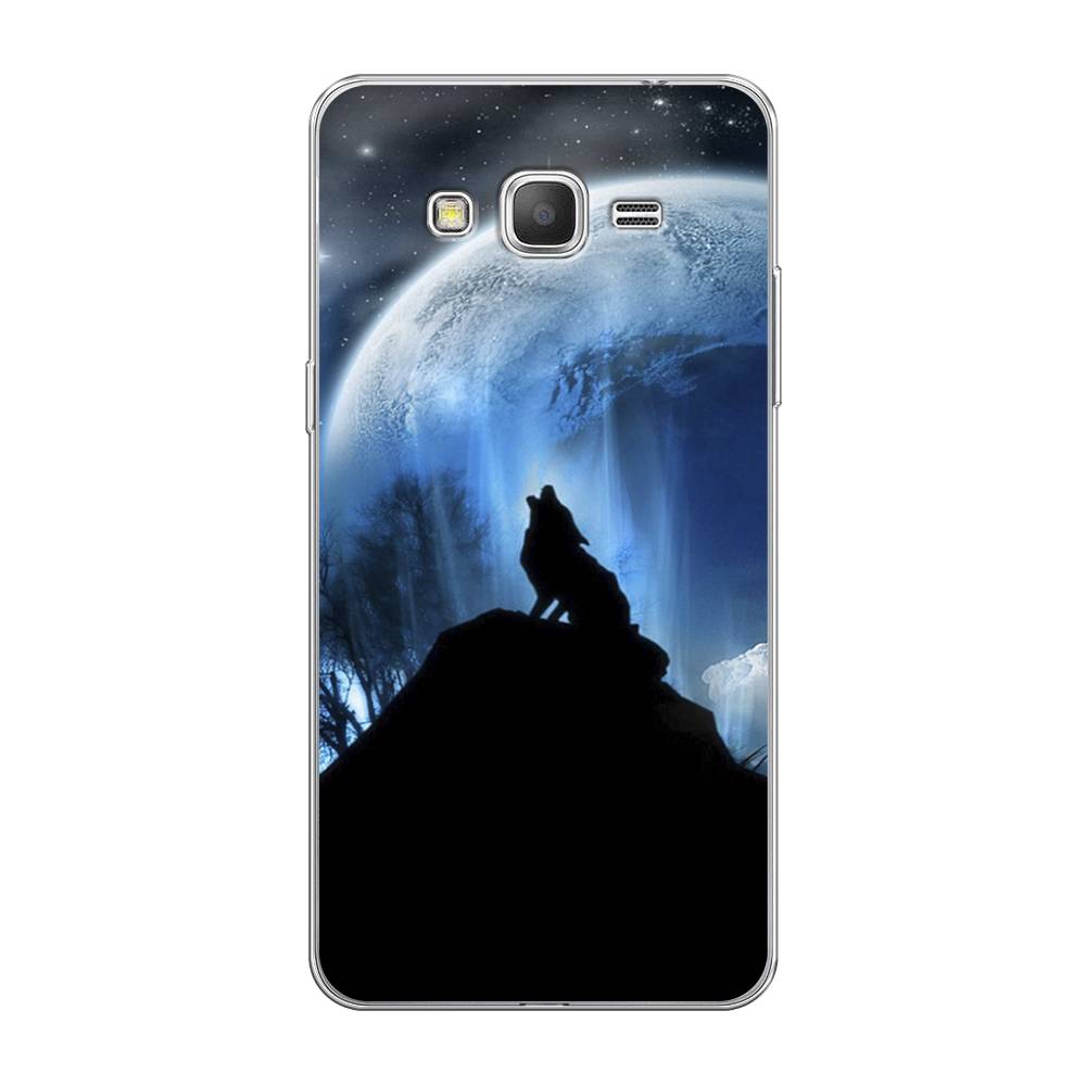 

Чехол на Samsung Galaxy Grand Prime "Волк 2", Синий;черный;белый, 21950-1