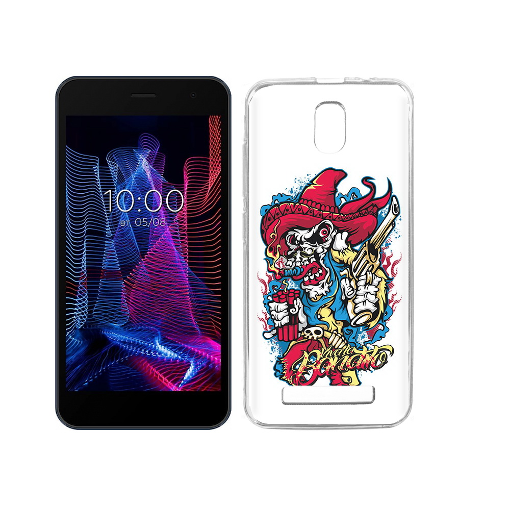 

Чехол MyPads Tocco для BQ 5047L Like нарисованный скелет с писталетом, Прозрачный, Tocco