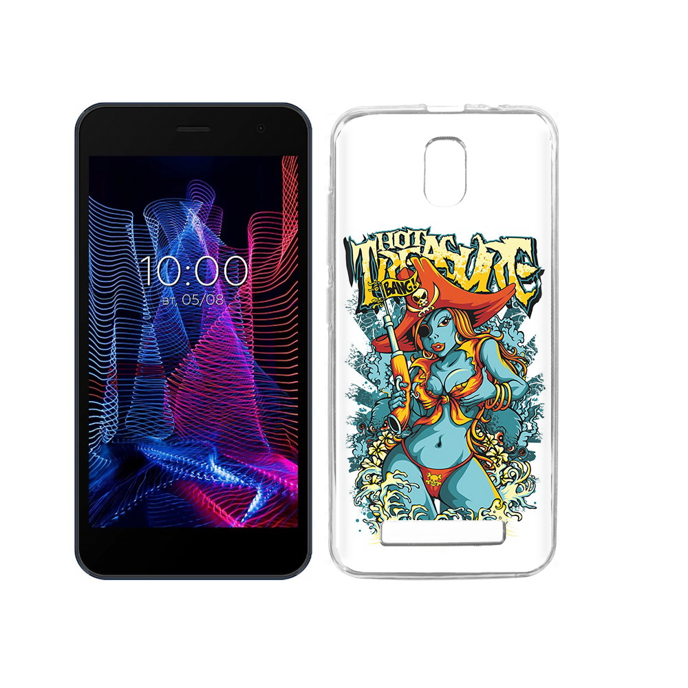 

Чехол MyPads Tocco для BQ 5047L Like нарисованная синяя девушка комикс, Прозрачный, Tocco