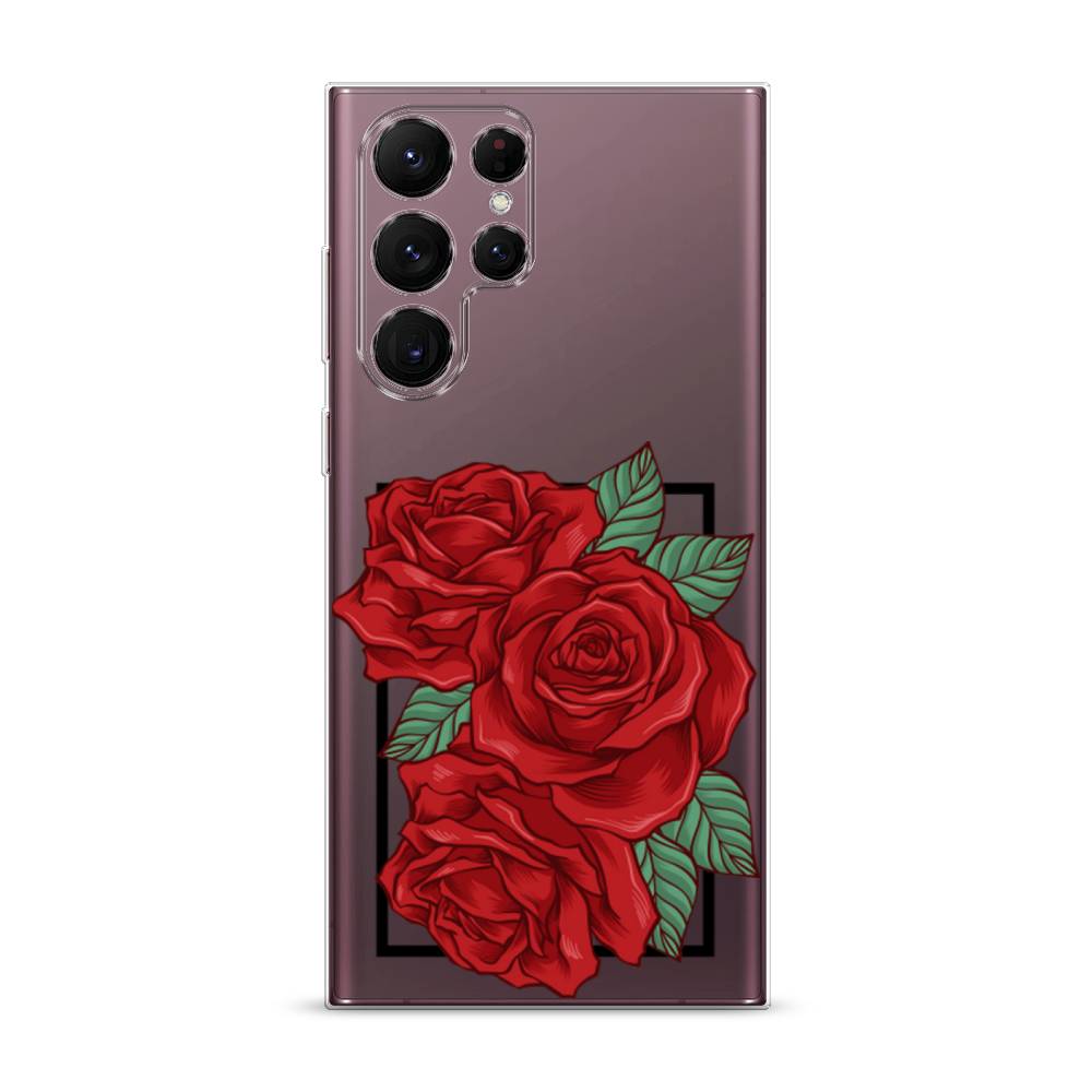 

Чехол на Samsung Galaxy S22 Ultra "Три алые розы", Красный, 2104050-2