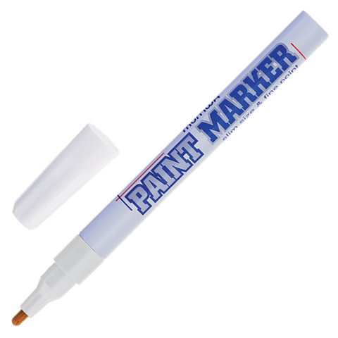 

Маркер-краска лаковый (paint marker) MUNHWA "Slim", комплект 12 шт., 2 мм, БЕЛЫЙ, нитро-ос