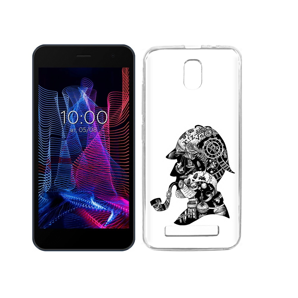 

Чехол MyPads Tocco для BQ 5047L Like мужчина с трубкой абстракция, Прозрачный, Tocco