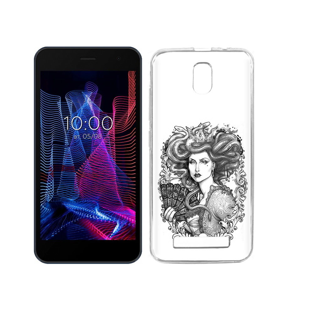 

Чехол MyPads Tocco для BQ 5047L Like медуза черно белый, Прозрачный, Tocco