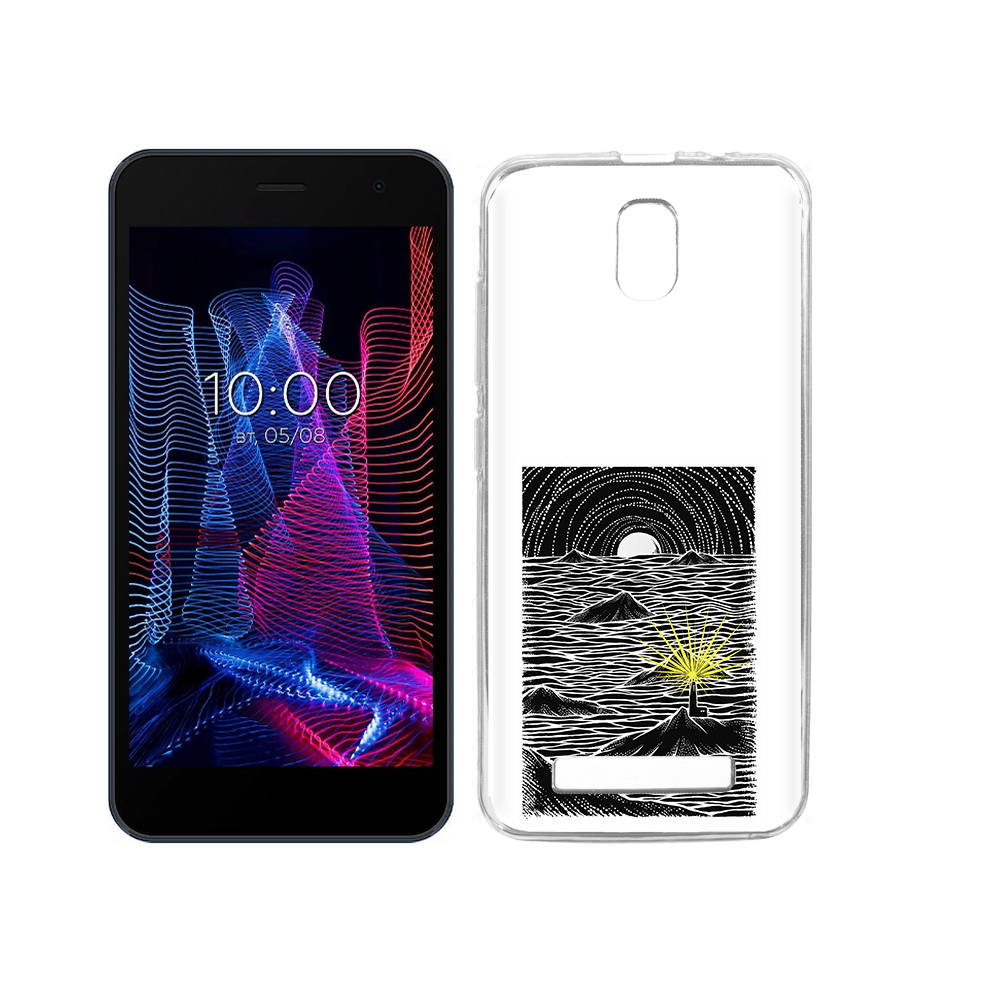 

Чехол MyPads Tocco для BQ 5047L Like маяк в черно белом море, Прозрачный, Tocco