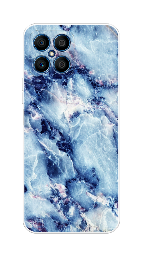 

Чехол на Honor X8 "Мрамор с синими прожилками", Синий, 6107650-3