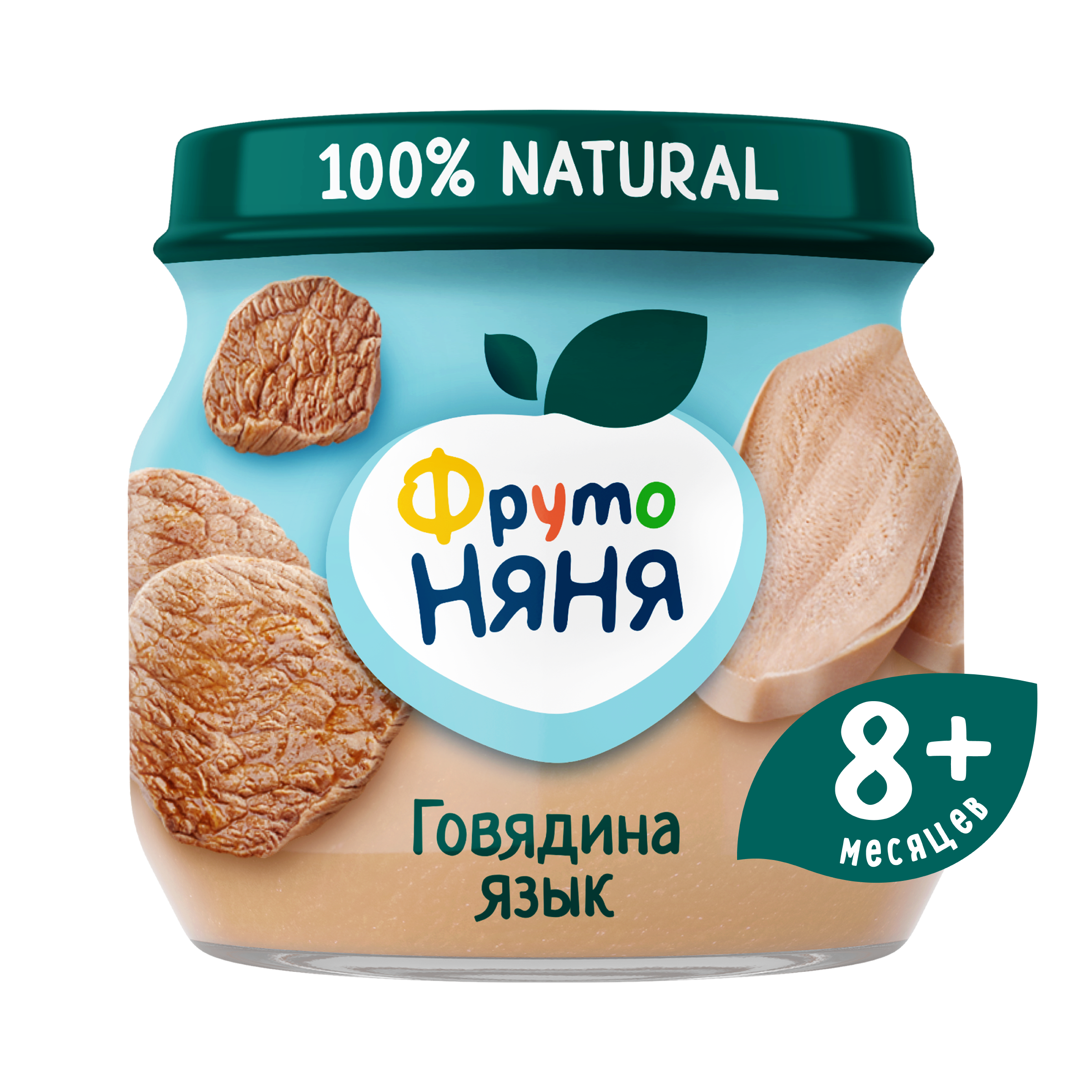 Пюре мясное ФрутоНяня Говядина и язык с 8 мес. 80 г, 1 шт.