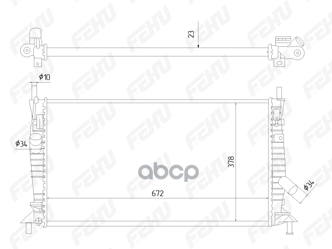 Радиатор охлаждения (сборный) Ford Focus II A/C (05-)