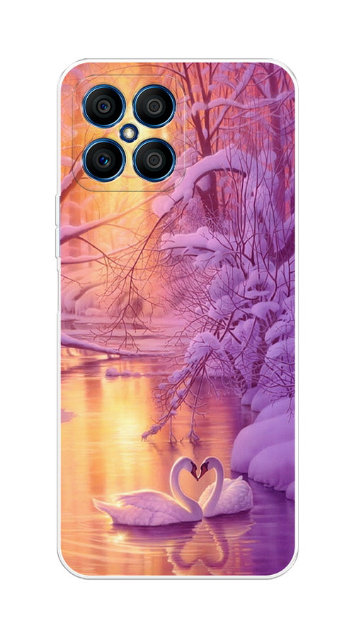 

Чехол на Honor X8 "Зима 1", Фиолетовый;желтый, 6107650-2