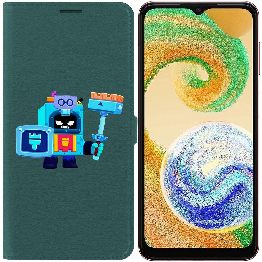 

Чехол-книжка Eco для Samsung Galaxy A04s (A047) Brawl Stars-Эш (зелёный опал)