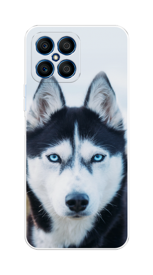 

Чехол на Honor X8 "Хаски 2", Синий;белый, 6107650-1