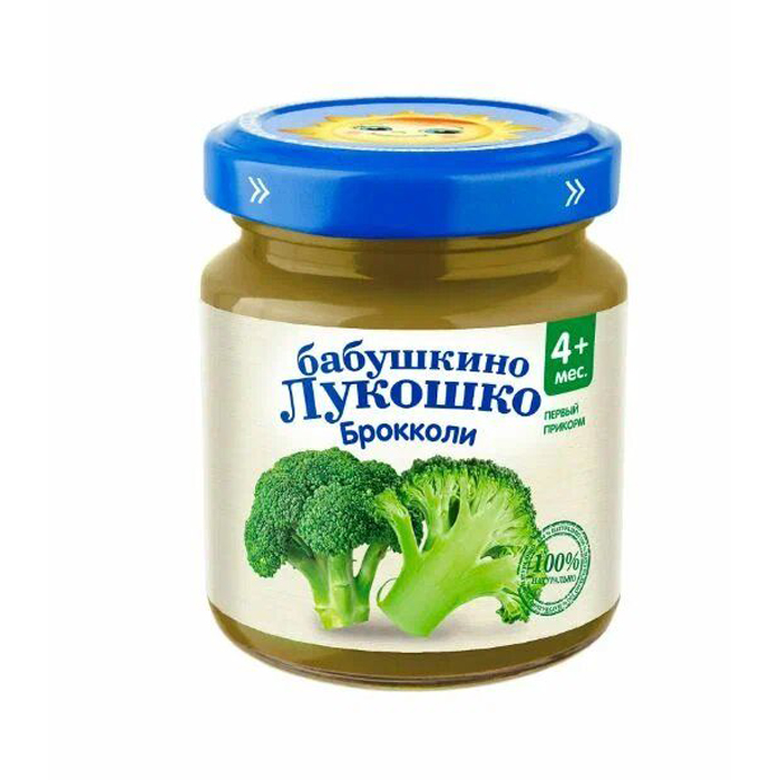 Пюре овощное Бабушкино Лукошко Брокколи с 4 мес. 100 г, 1 шт.