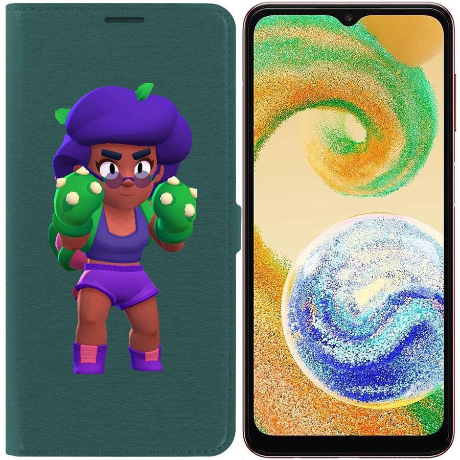 

Чехол-книжка Eco для Samsung Galaxy A04s (A047) Brawl Stars-Роза (зелёный опал)